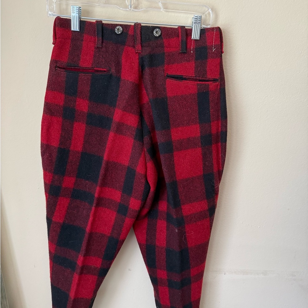Vintage 1930s LL Bean Wool Trousers Red and Black Plaid - Picture 6 of 10